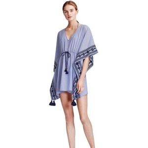 NWT Tory Burch Ravena V-Neck Cotton Caftan, XS/S